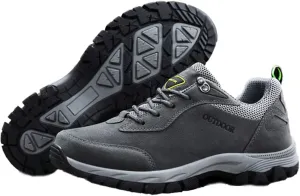 AngryMonkey Mens Suede Hiking Shoes Waterproof Platform Lace Up Slip On Autumn&Winter with Arch Support Ankle Plus Size Outdoor Sneakers