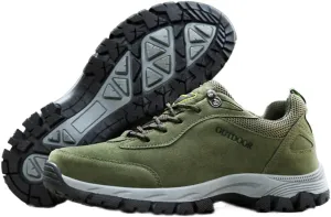 AngryMonkey Mens Suede Hiking Shoes Waterproof Platform Lace Up Slip On Autumn&Winter with Arch Support Ankle Plus Size Outdoor Sneakers