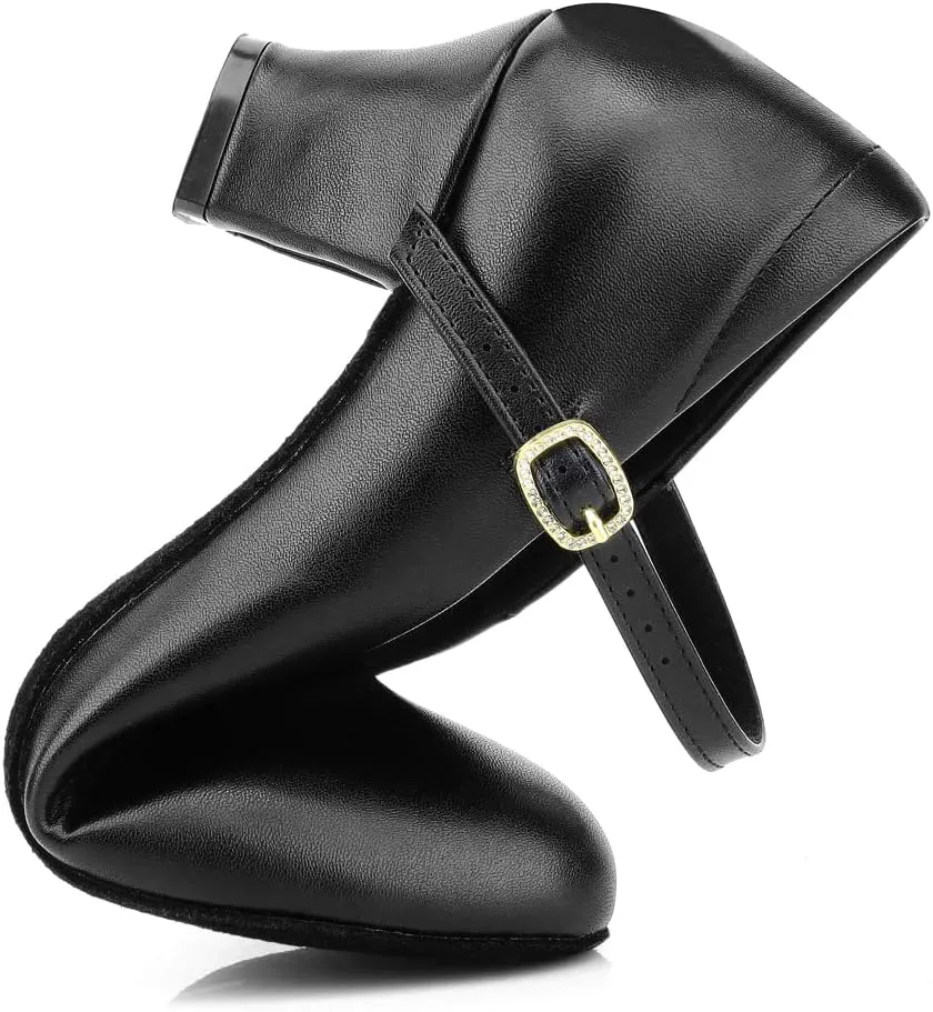 Ankle Strap Salsa Dance Heels Dress Pumps Womens Character Shoes