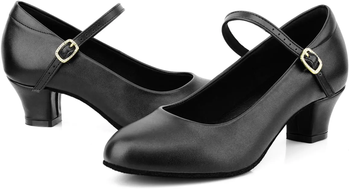 Ankle Strap Salsa Dance Heels Dress Pumps Womens Character Shoes
