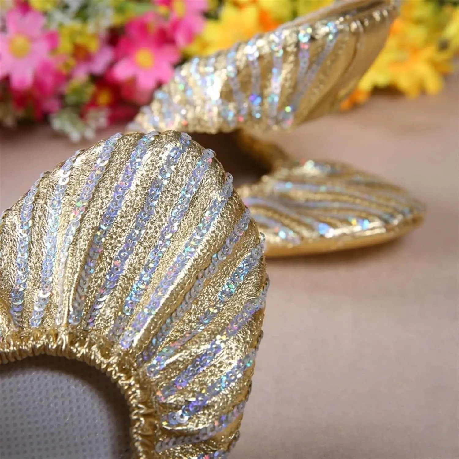 Ballet Shoes Women Belly Dance Shoes Slipper Flat Ballet Gymnastics Dancing Shoes Stage Belly Dance Sequins Shoes Dance Shoes(L)