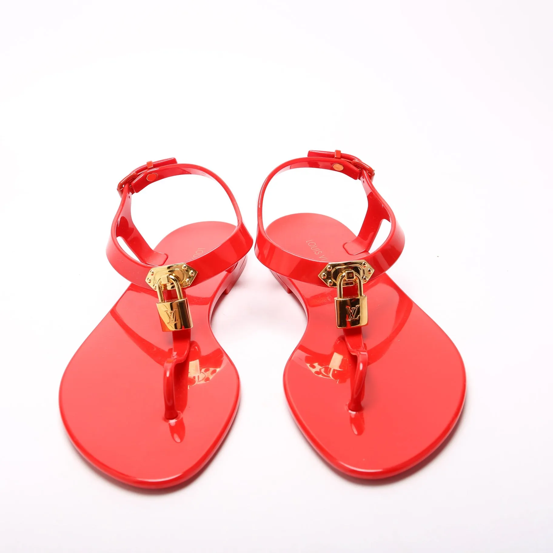 Bikini T-Strap Rubber Flat Sandals Size 38