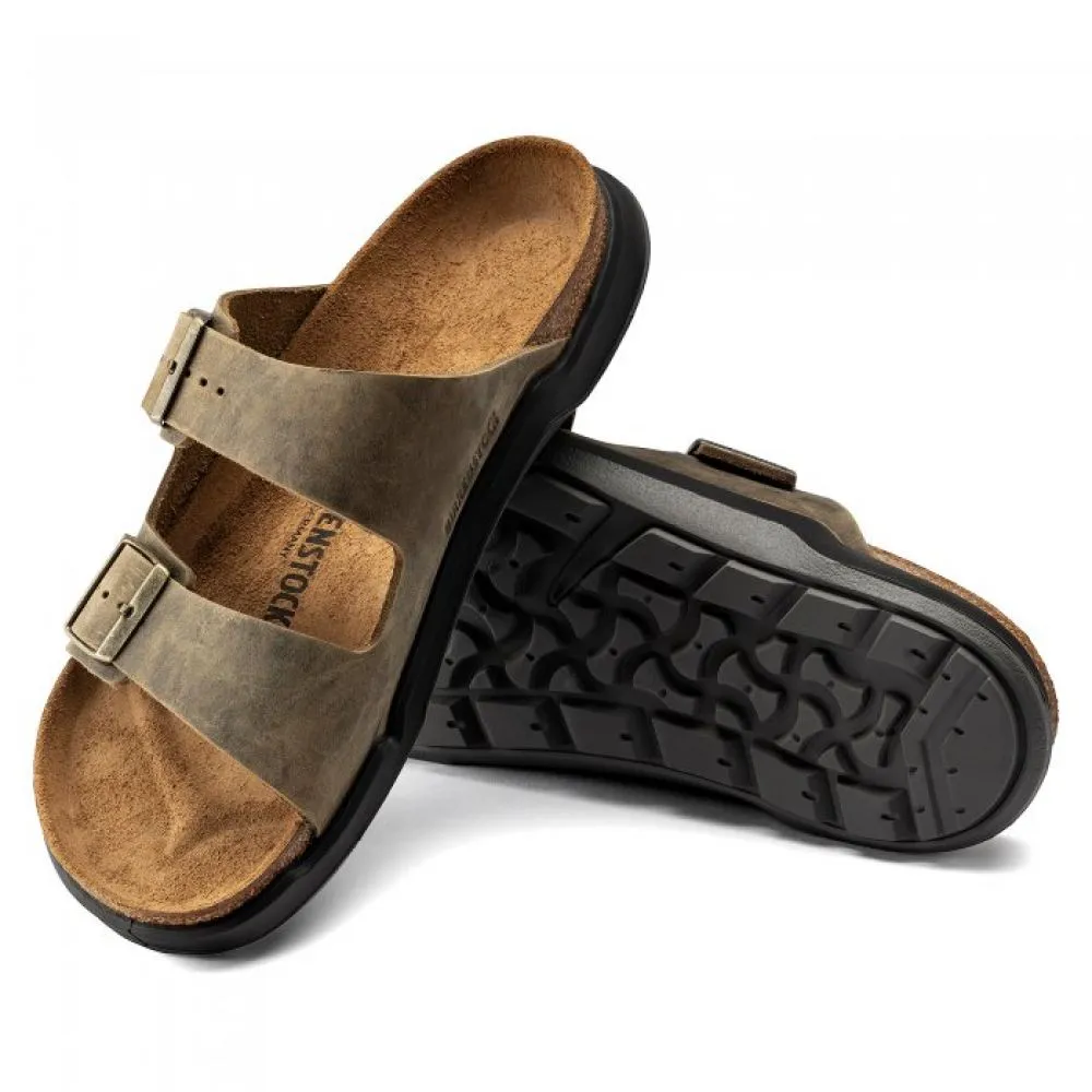 Birkenstock Men's Arizona Cross Town Oiled Leather in Faded Khaki