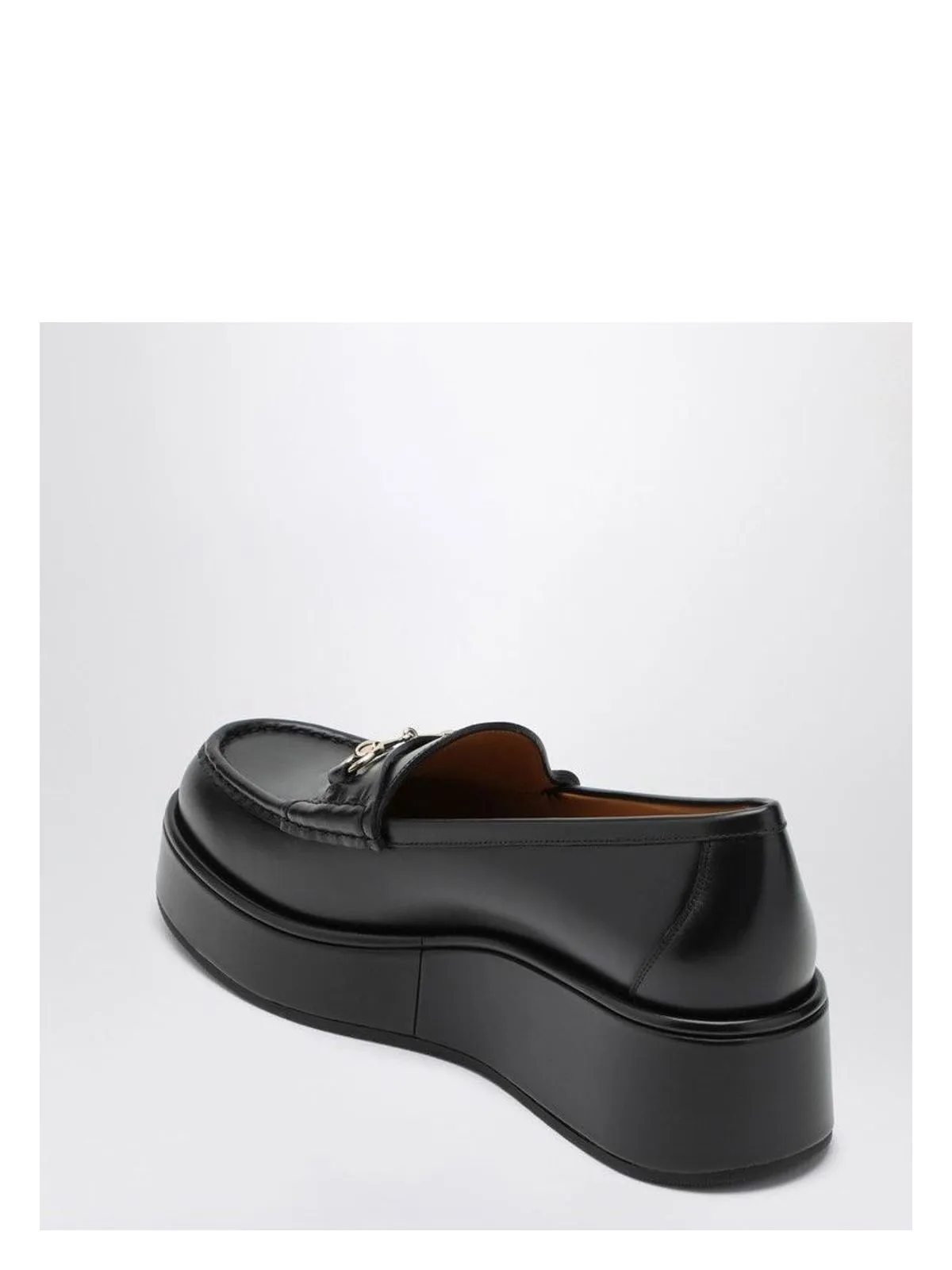 BLACK LOAFER WITH PLATFORM AND HORSEBITT