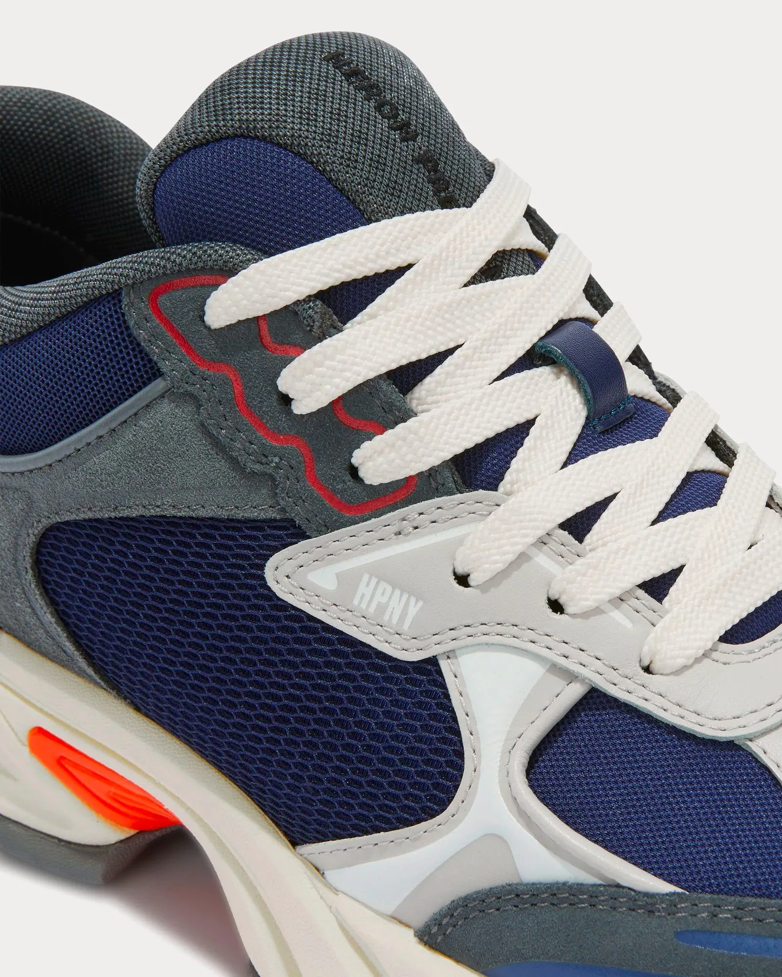 Block Stepper Suede Navy Blue / Light Grey Low Top Sneakers