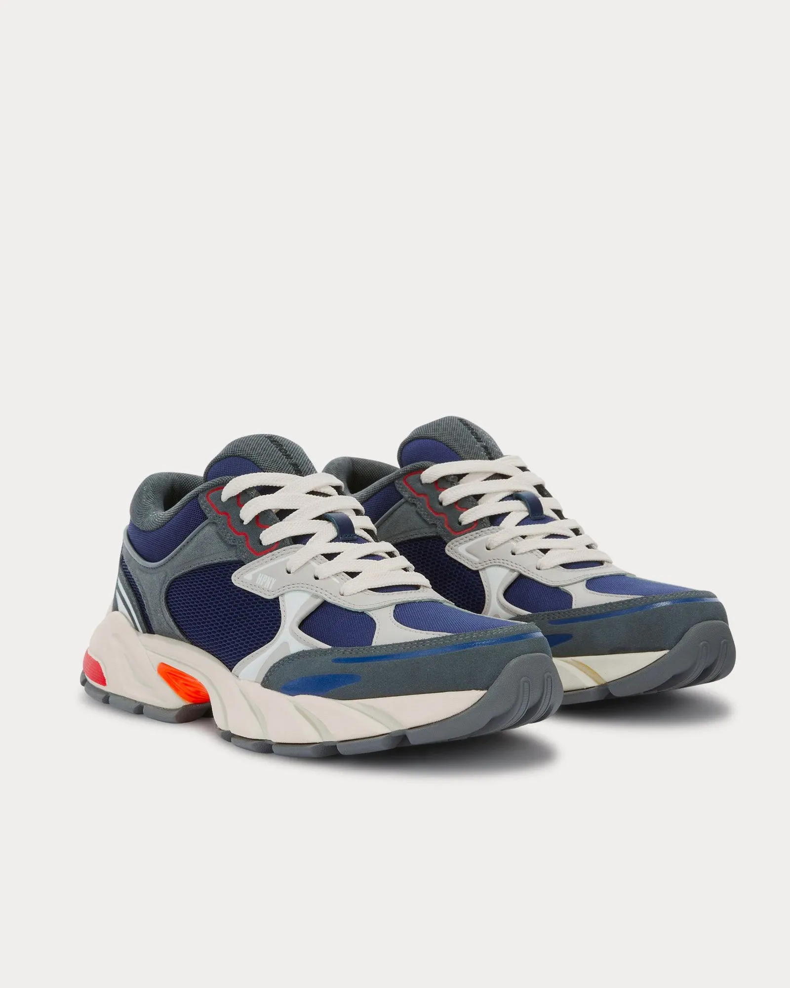 Block Stepper Suede Navy Blue / Light Grey Low Top Sneakers
