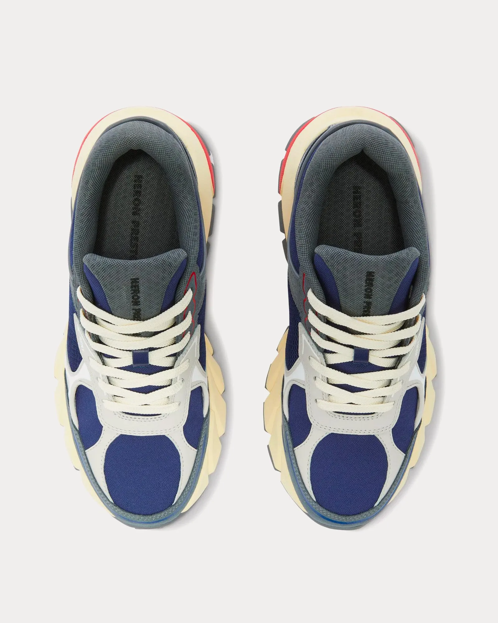 Block Stepper Suede Navy Blue / Light Grey Low Top Sneakers
