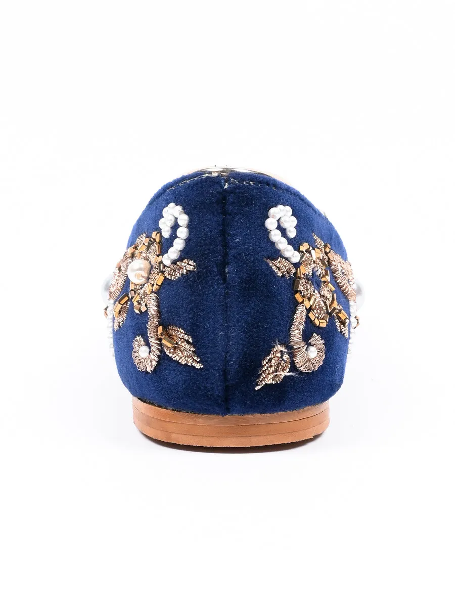 Blue Hand Crafted Fancy & Comfortable Pumps For Women's