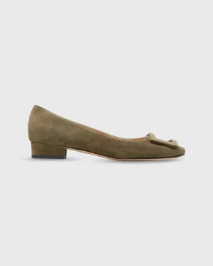 BUCKLE SHOE- MILITARY SUEDE