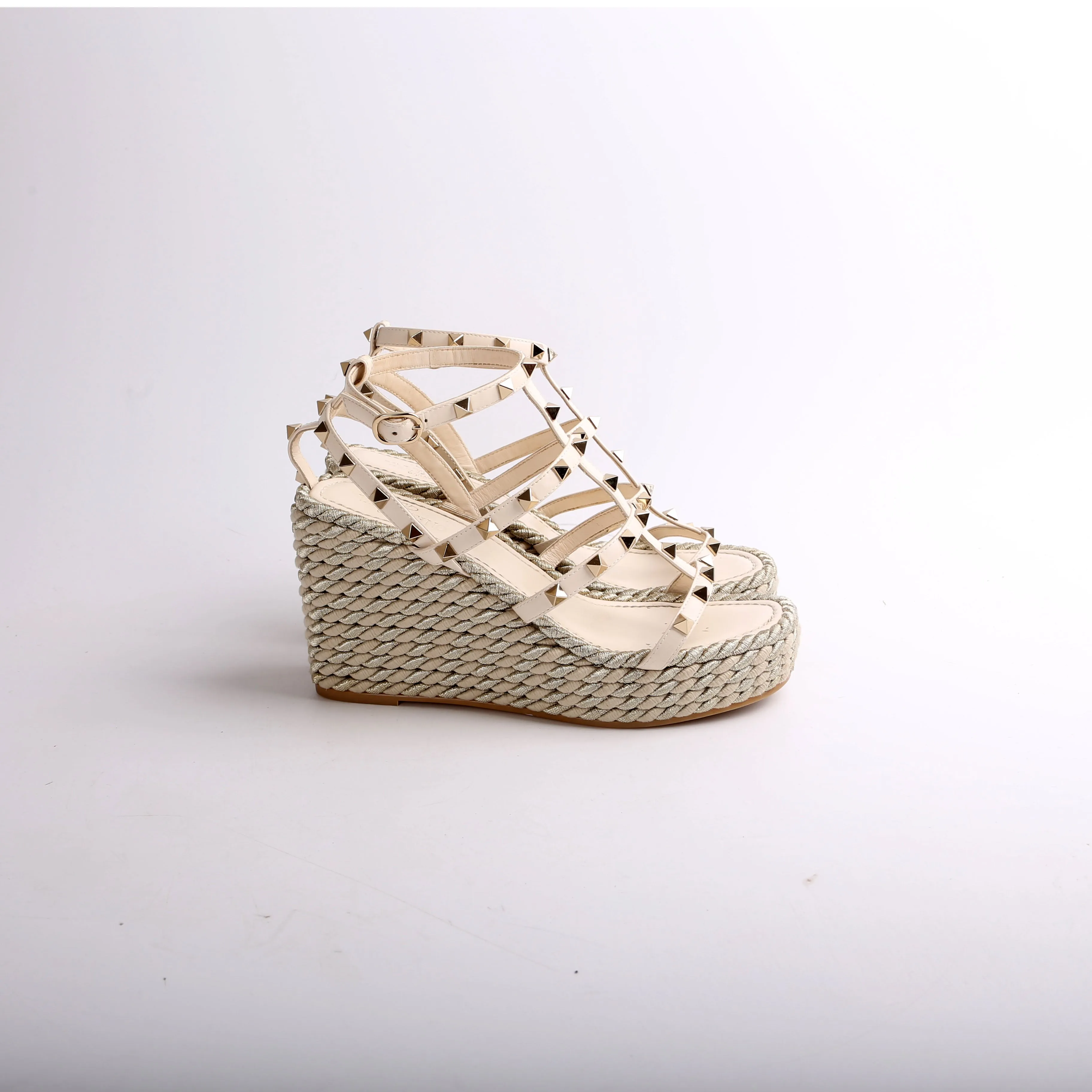 Calfskin Wedge Sandals Size 38