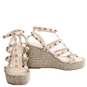 Calfskin Wedge Sandals Size 38