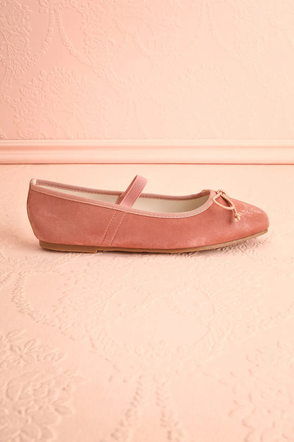 Cascadura Pink | Velvet Ballet Flats