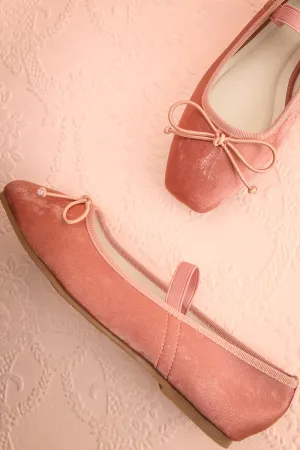 Cascadura Pink | Velvet Ballet Flats