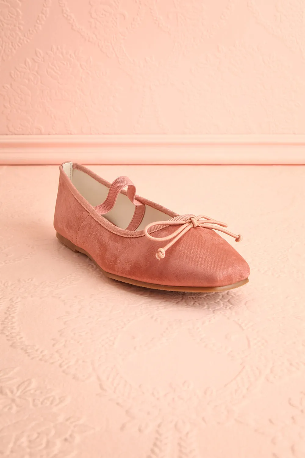 Cascadura Pink | Velvet Ballet Flats