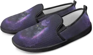 Cat Print Flat Shoes for Women Mesh Slip On Low Top Sneakers Fashion Breathable Casual Loafers for Work