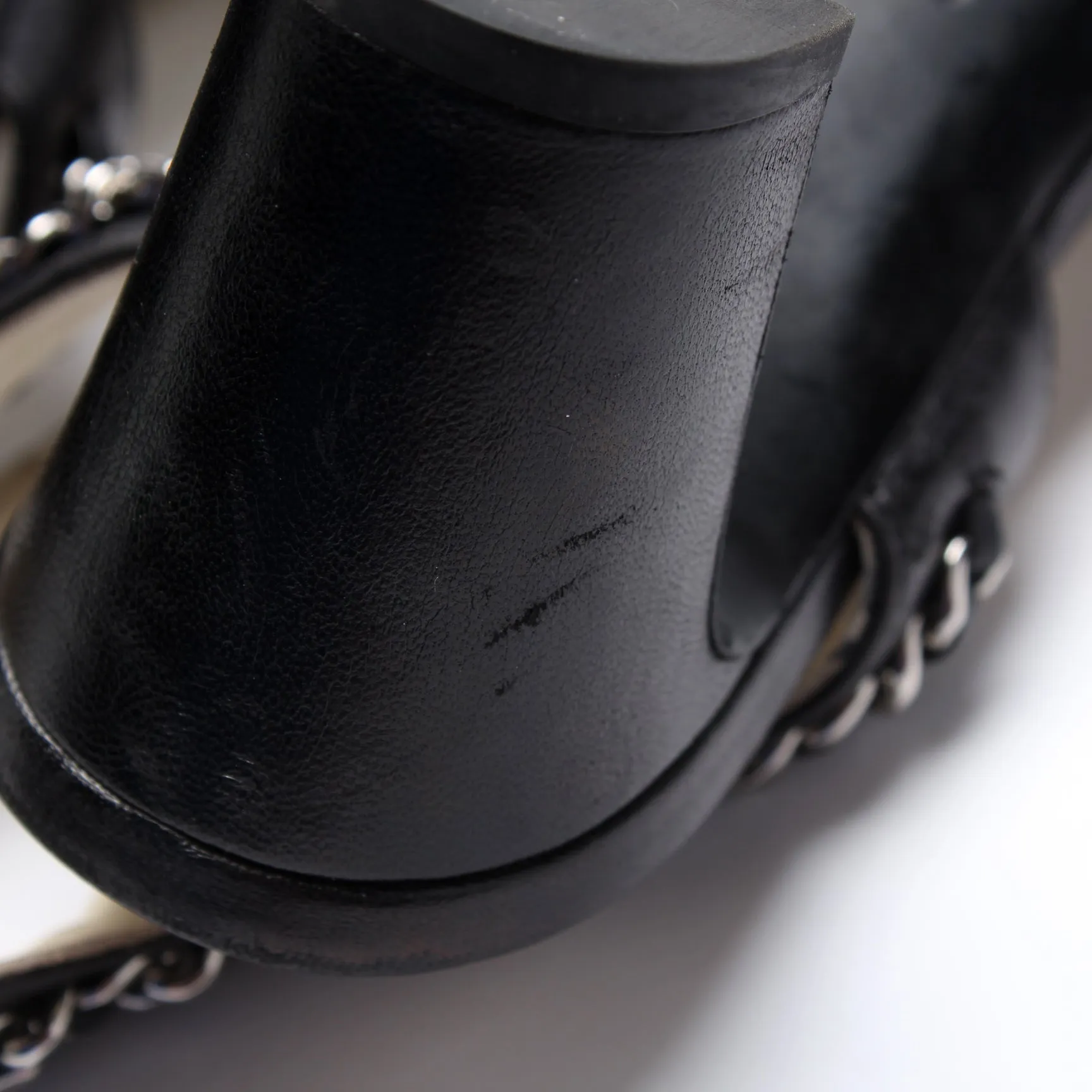 CC Chain Lambskin Sandals Size 39.5