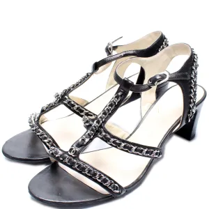 CC Chain Lambskin Sandals Size 39.5