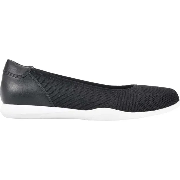 Cliffs by White Mountain Black Pavlina Comfort Knit Ballet Casual Fabric Flats