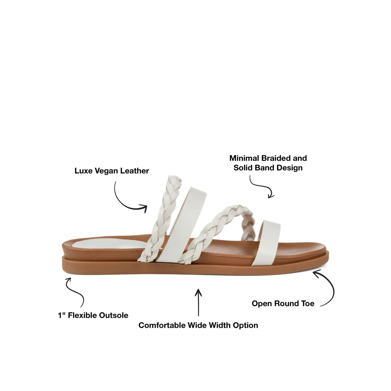 COLETTE SLIDE SANDALS IN FAUX LEATHER