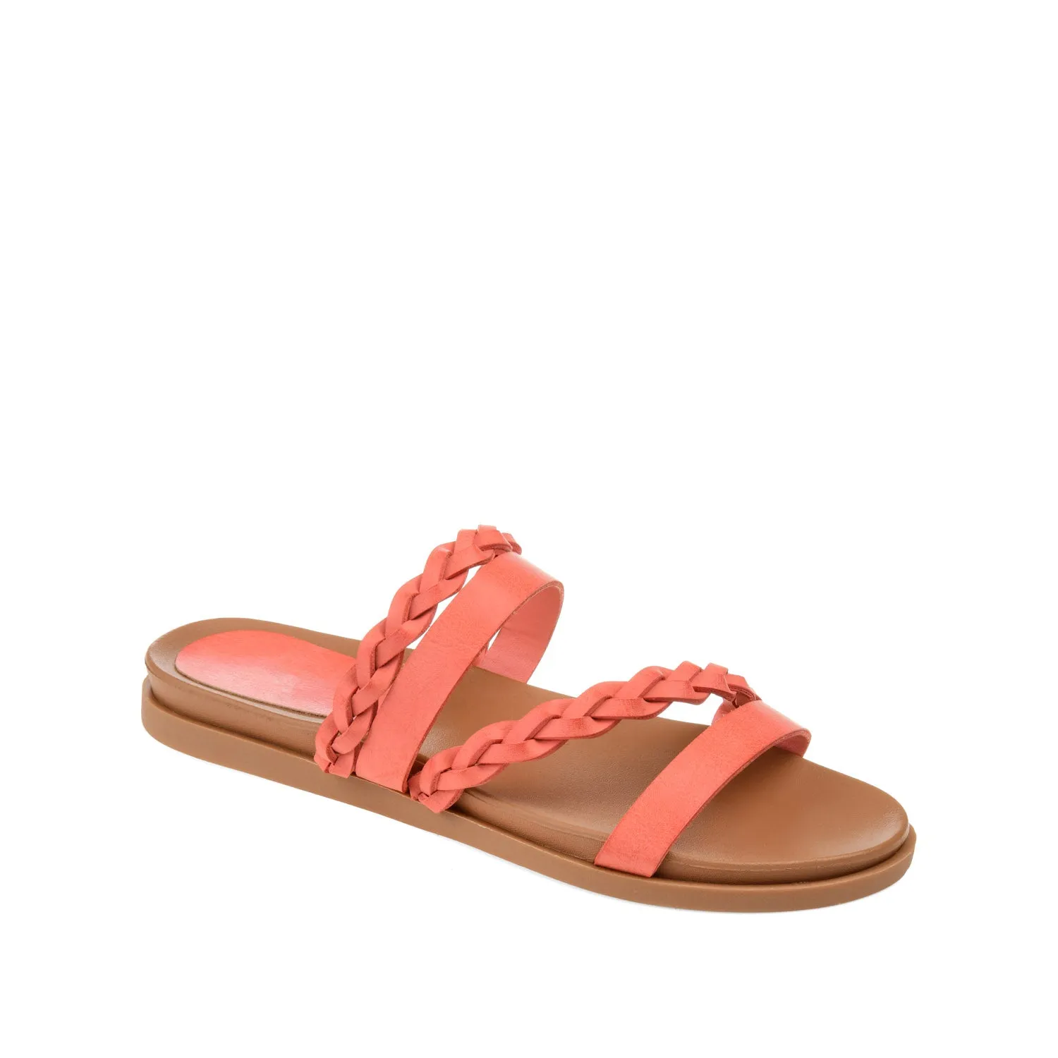 COLETTE SLIDE SANDALS IN FAUX LEATHER