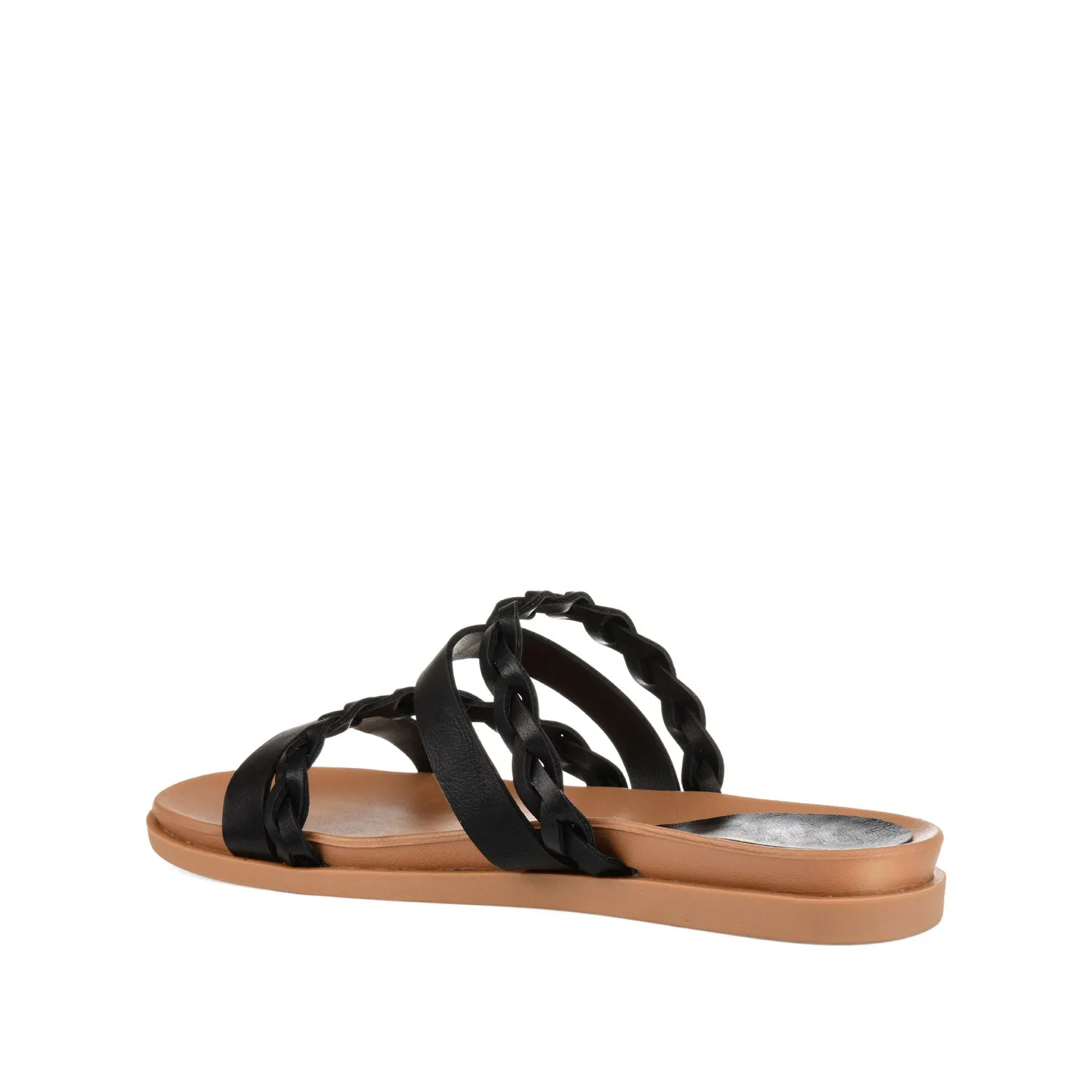 COLETTE SLIDE SANDALS IN FAUX LEATHER