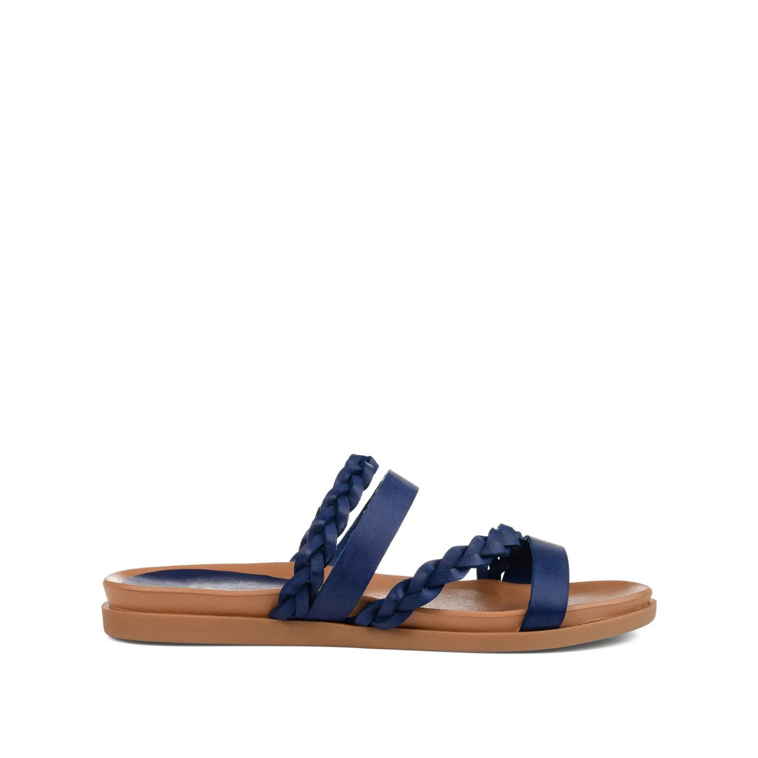 COLETTE SLIDE SANDALS IN FAUX LEATHER