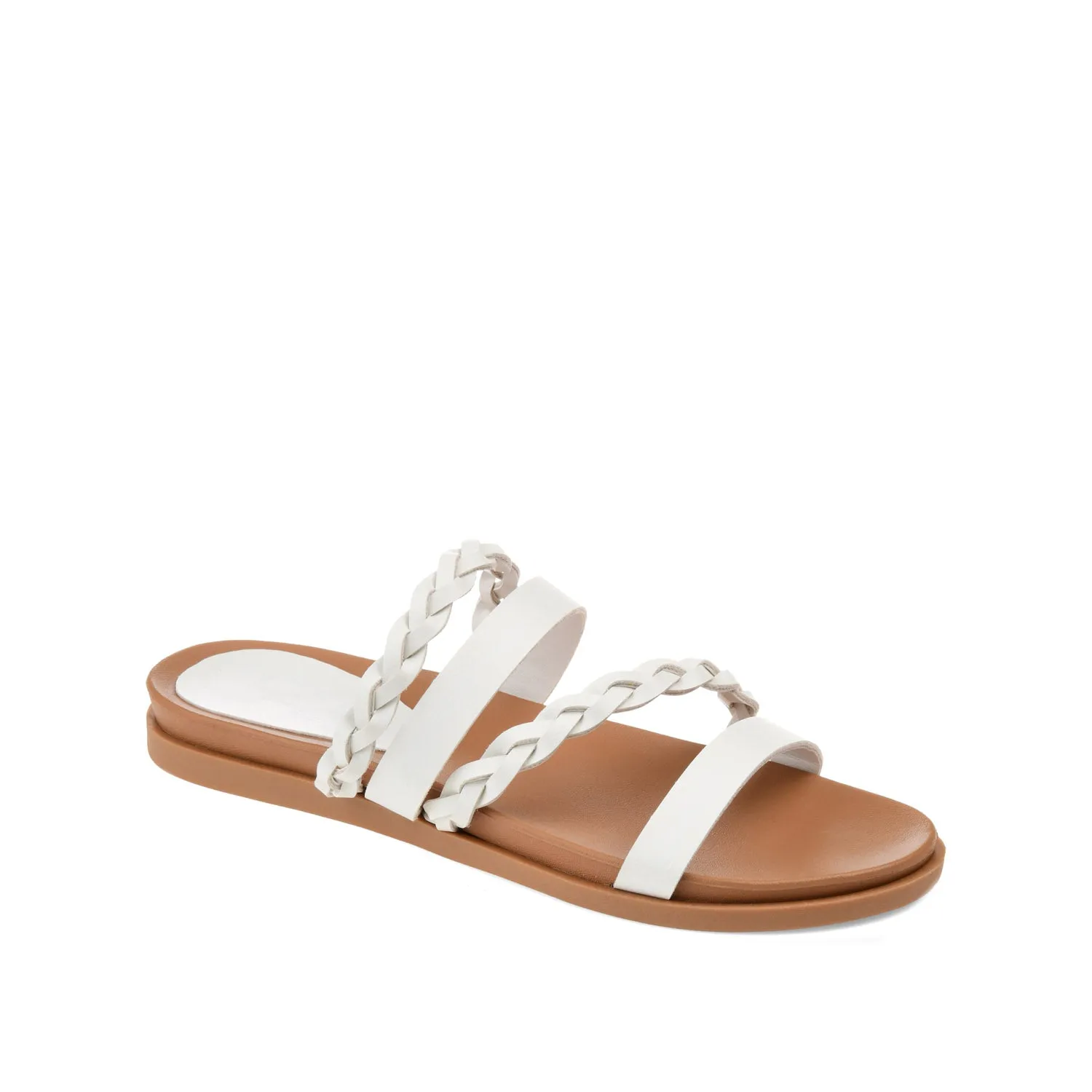 COLETTE SLIDE SANDALS IN FAUX LEATHER