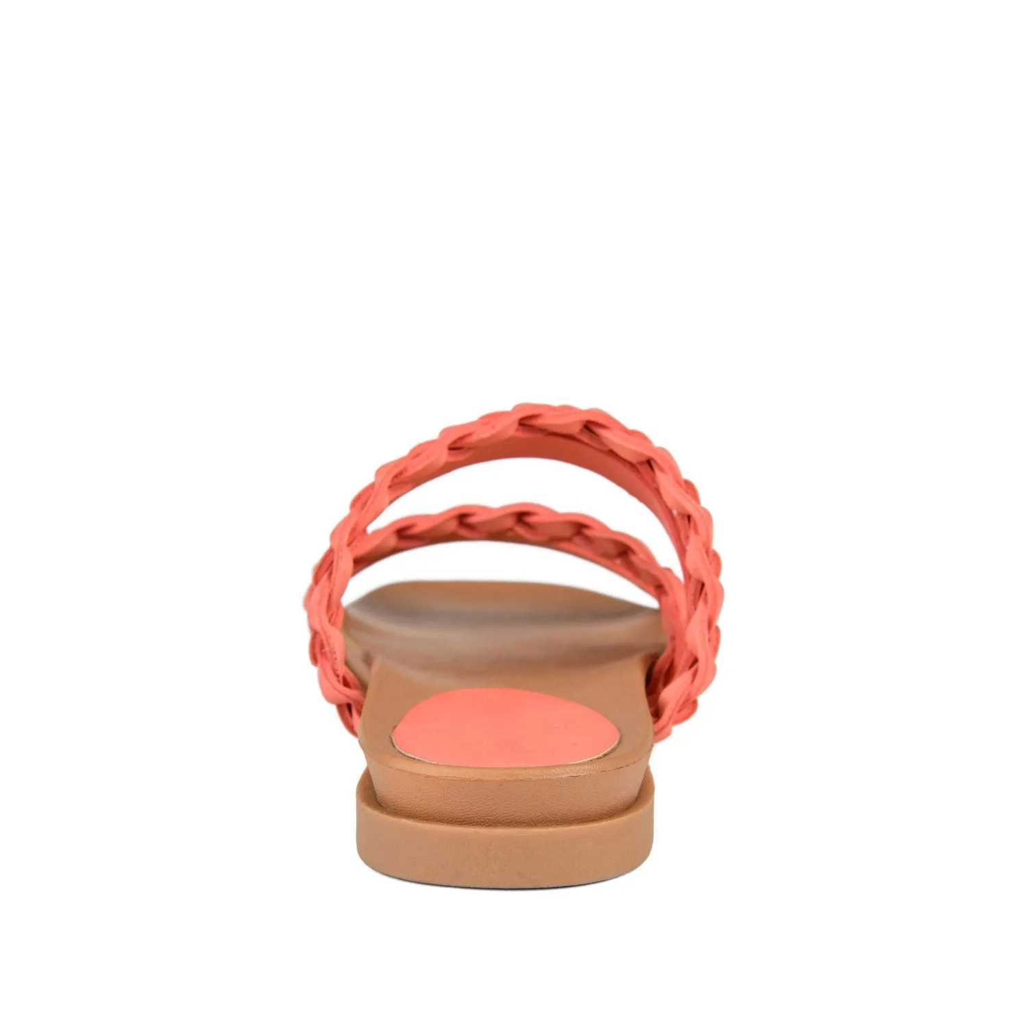 COLETTE SLIDE SANDALS IN FAUX LEATHER