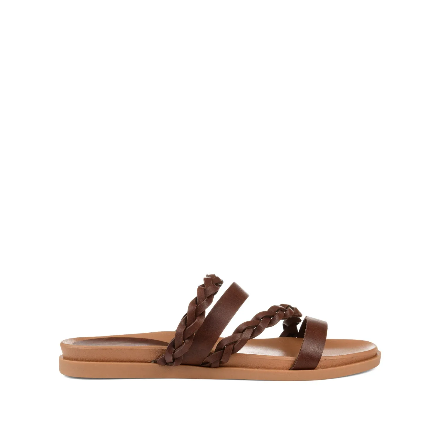 COLETTE SLIDE SANDALS IN FAUX LEATHER