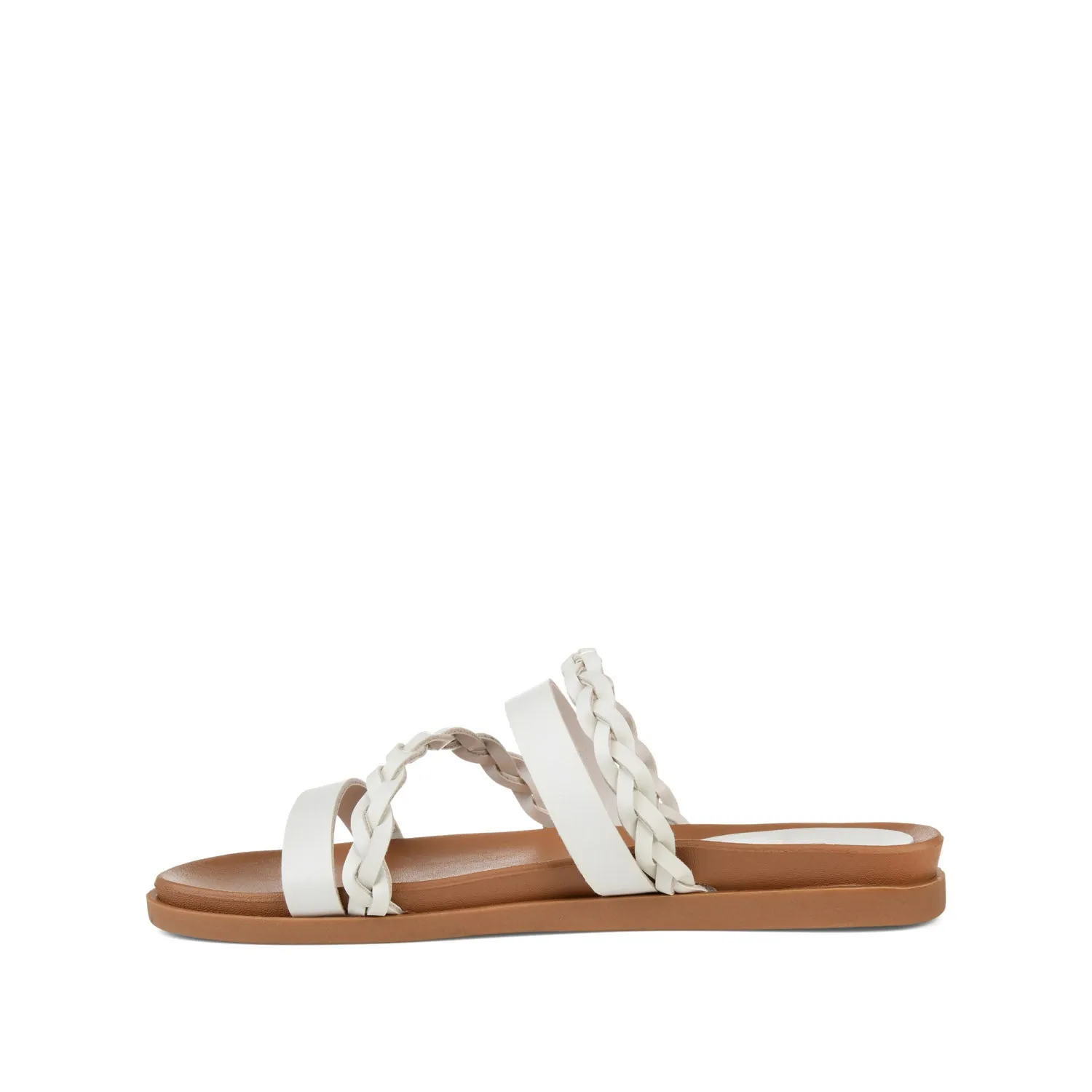 COLETTE SLIDE SANDALS IN FAUX LEATHER