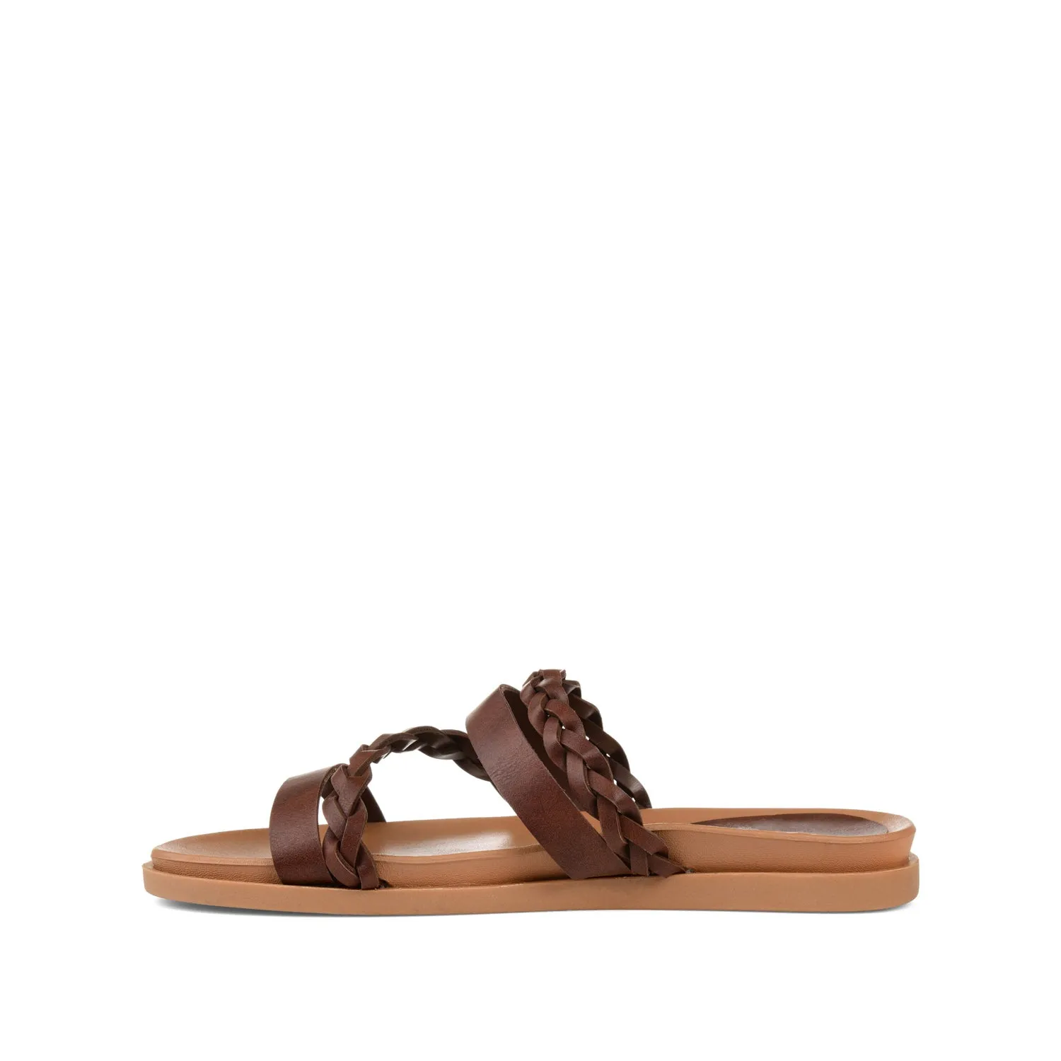 COLETTE SLIDE SANDALS IN FAUX LEATHER