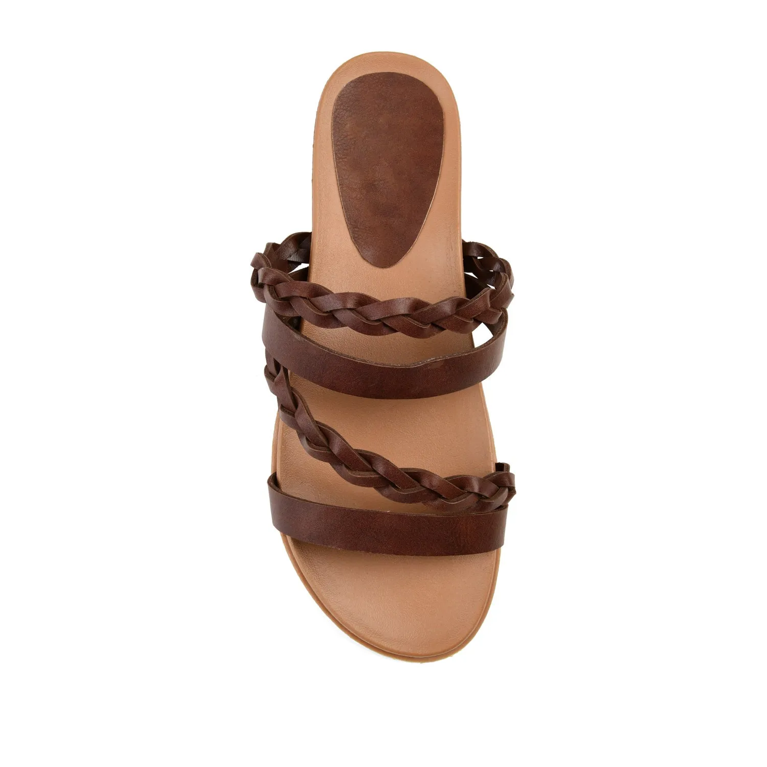 COLETTE SLIDE SANDALS IN FAUX LEATHER