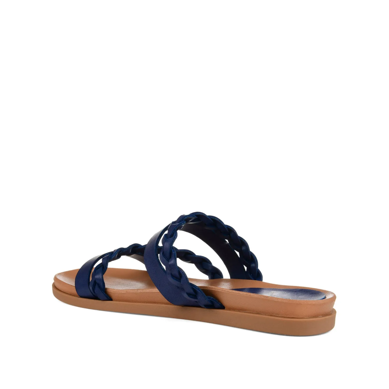 COLETTE SLIDE SANDALS IN FAUX LEATHER