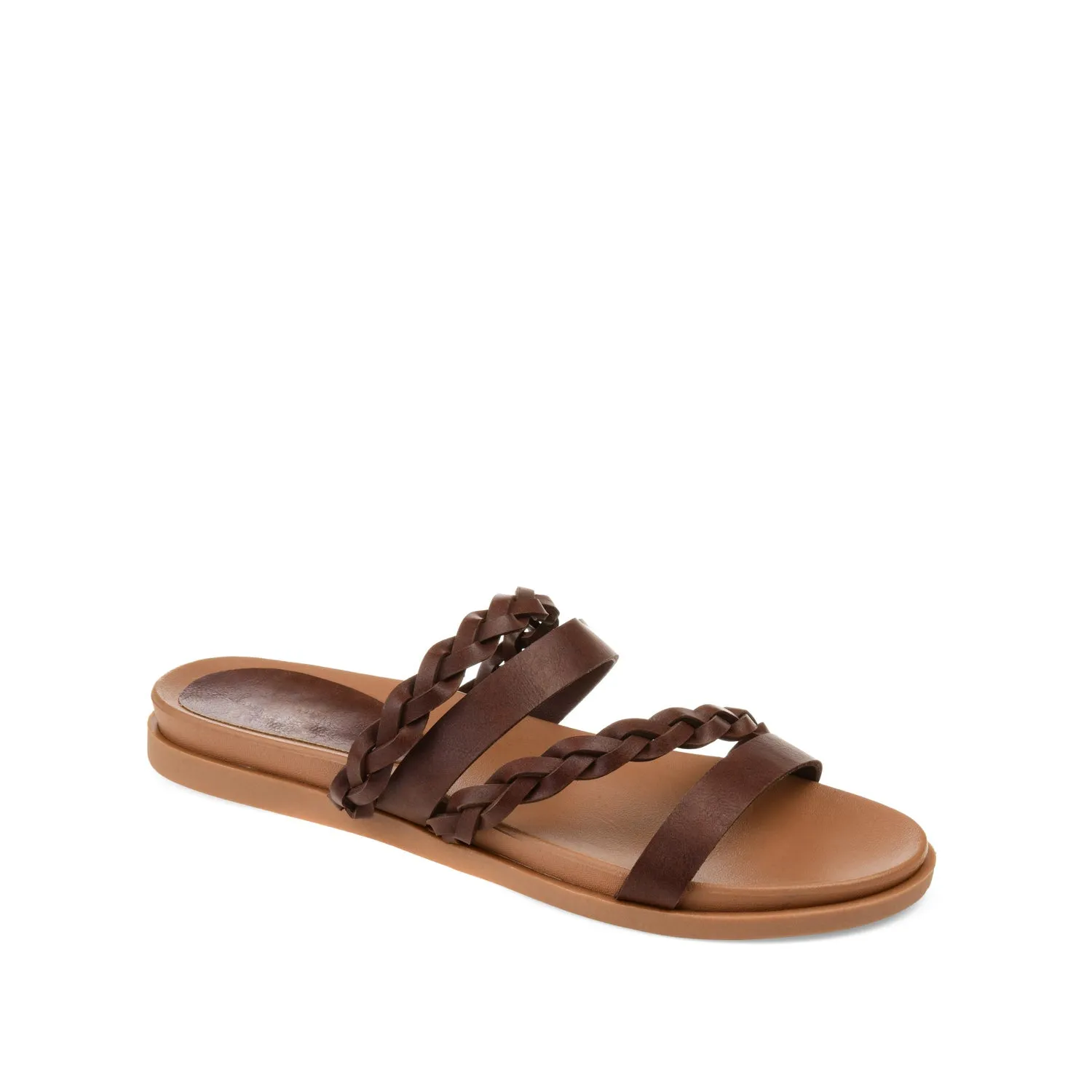 COLETTE SLIDE SANDALS IN FAUX LEATHER