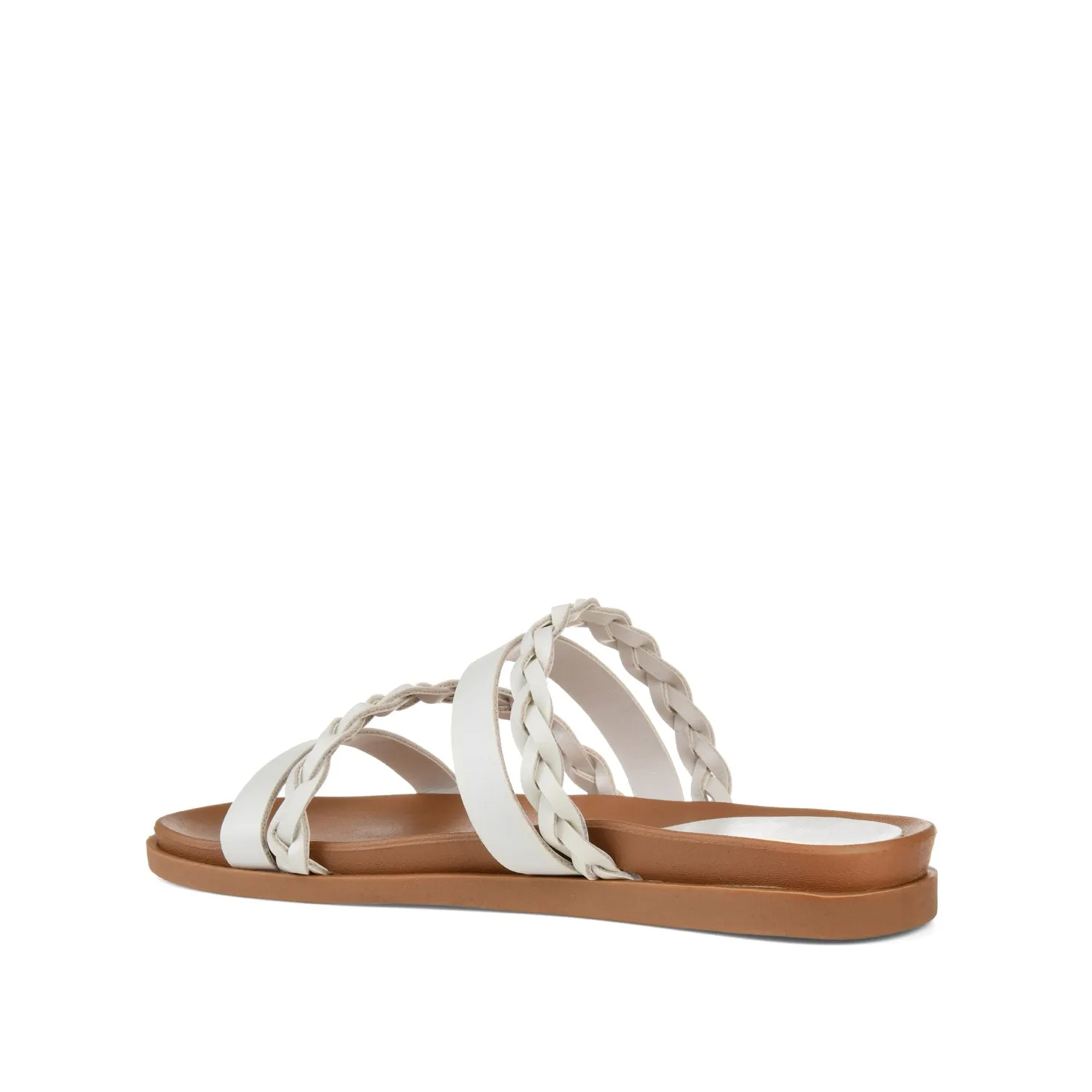 COLETTE SLIDE SANDALS IN FAUX LEATHER