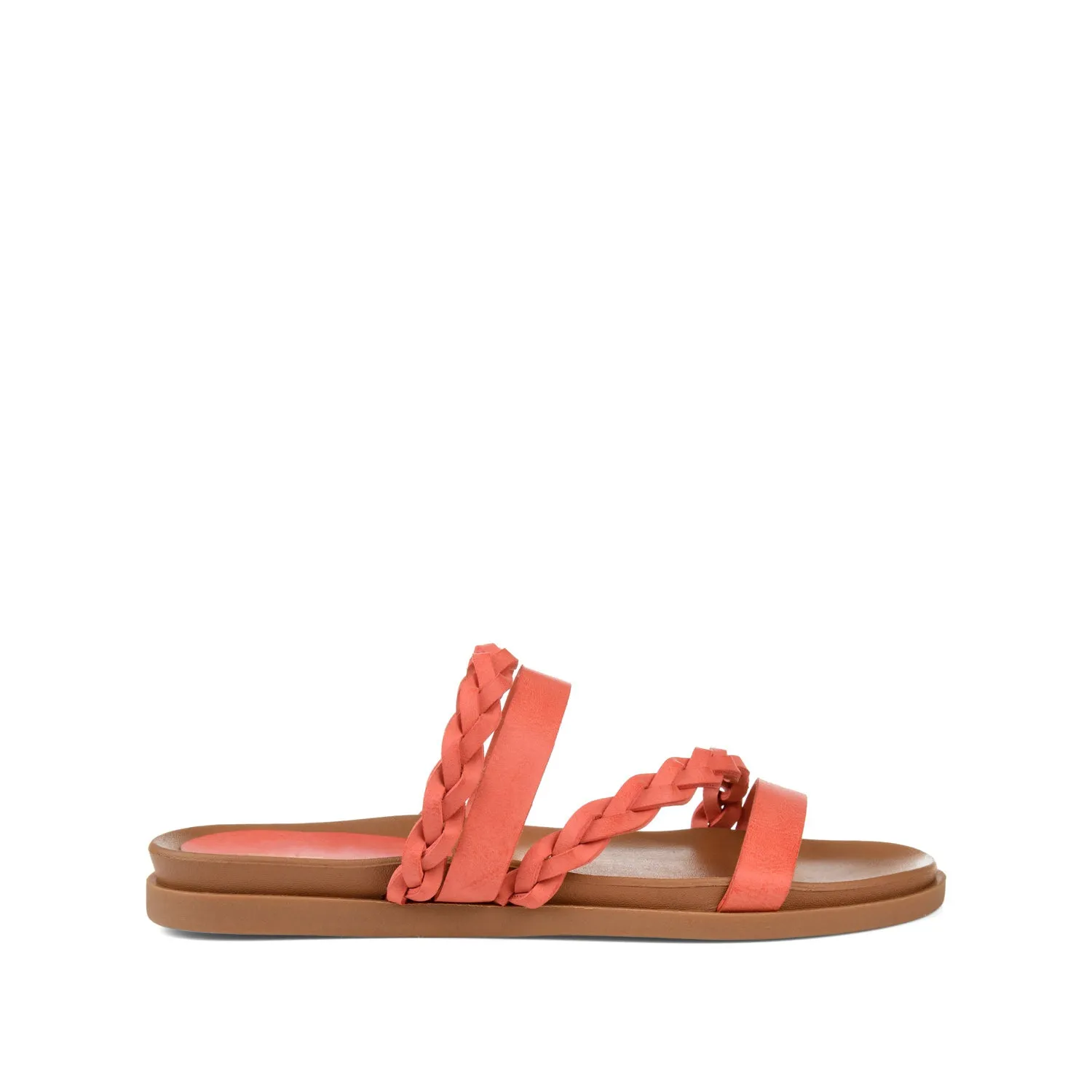 COLETTE SLIDE SANDALS IN FAUX LEATHER