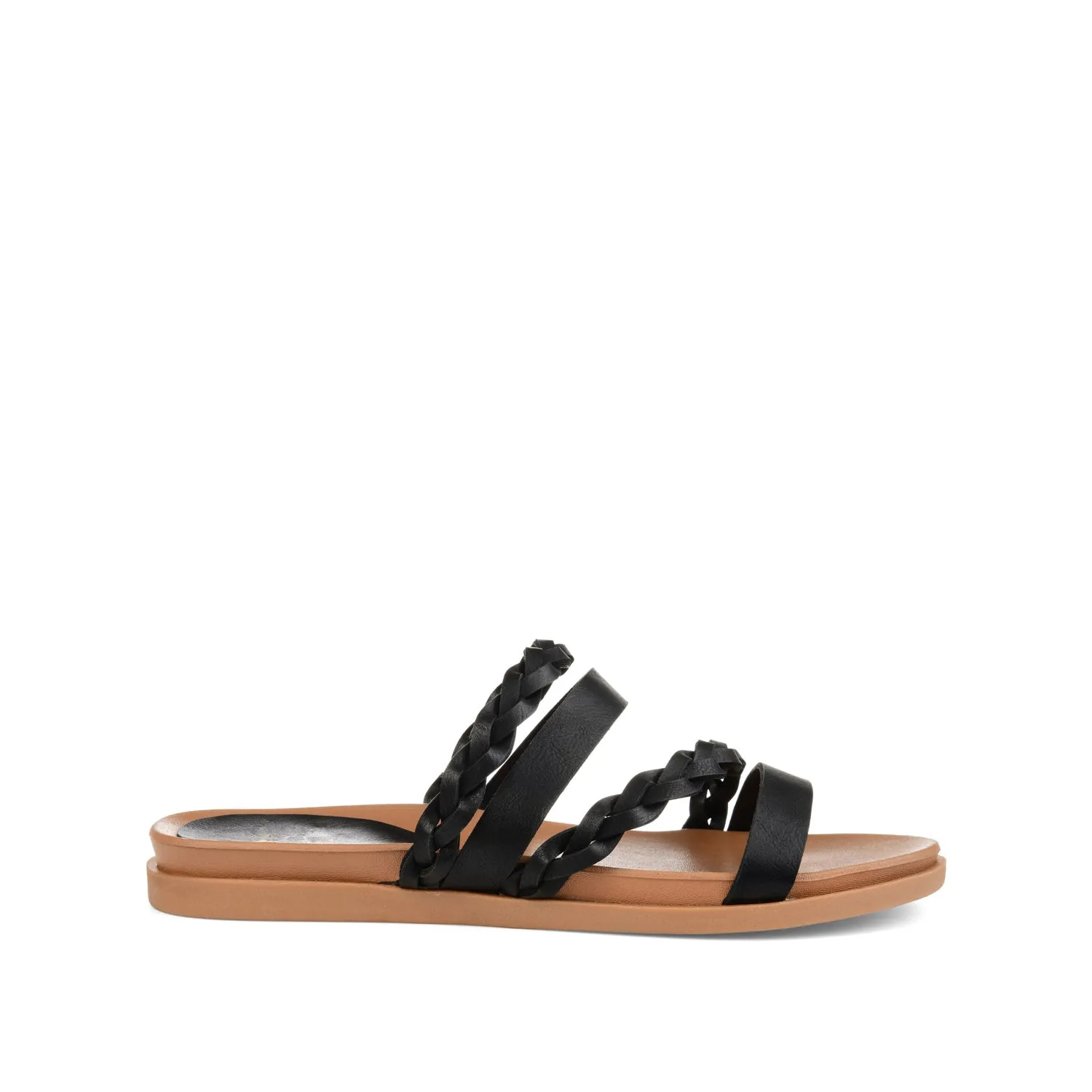 COLETTE SLIDE SANDALS IN FAUX LEATHER