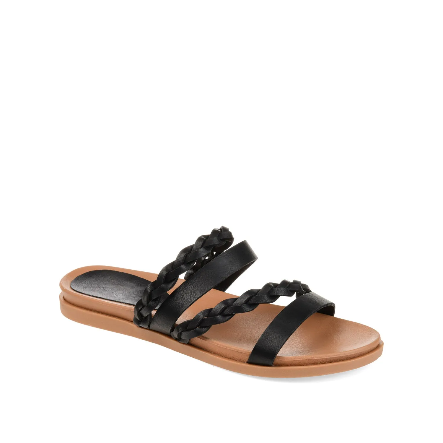 COLETTE SLIDE SANDALS IN FAUX LEATHER