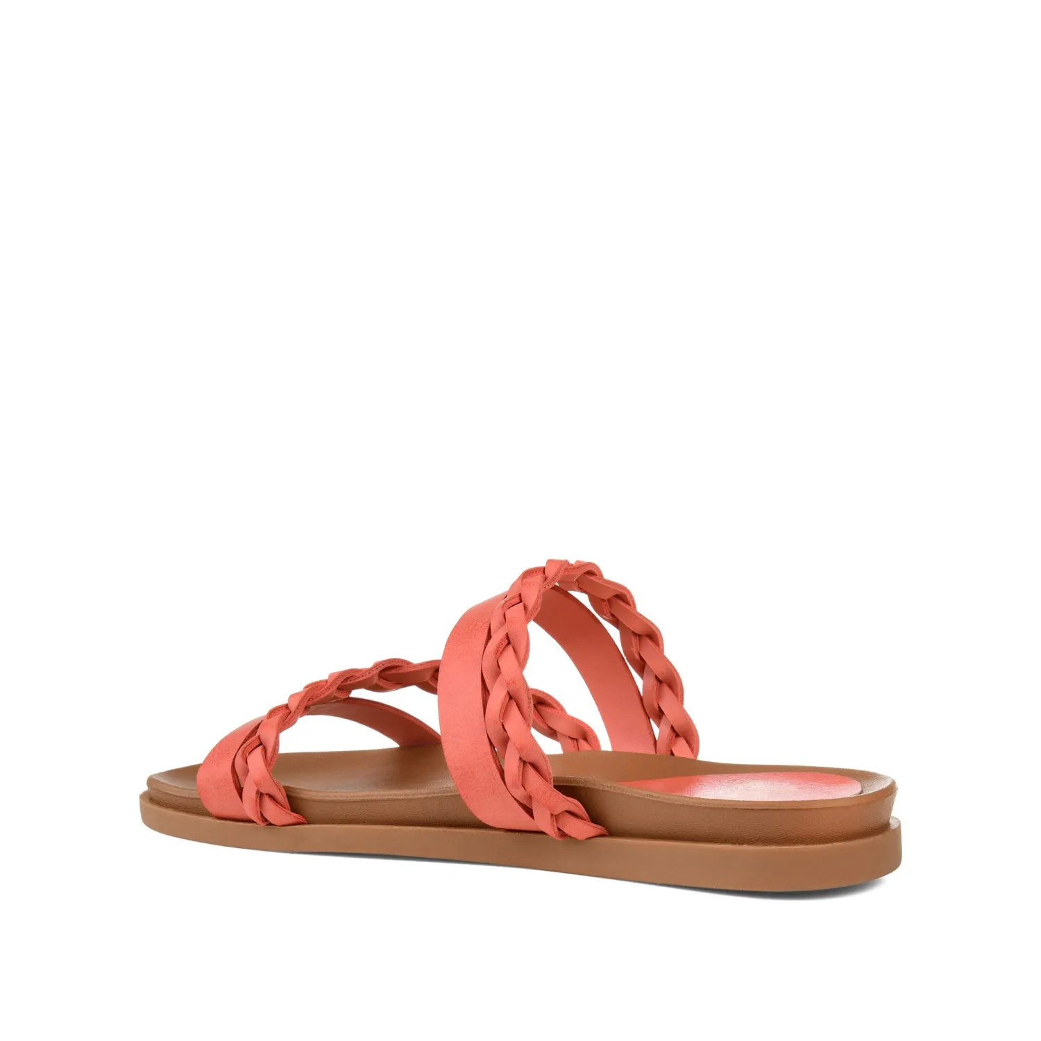 COLETTE SLIDE SANDALS IN FAUX LEATHER