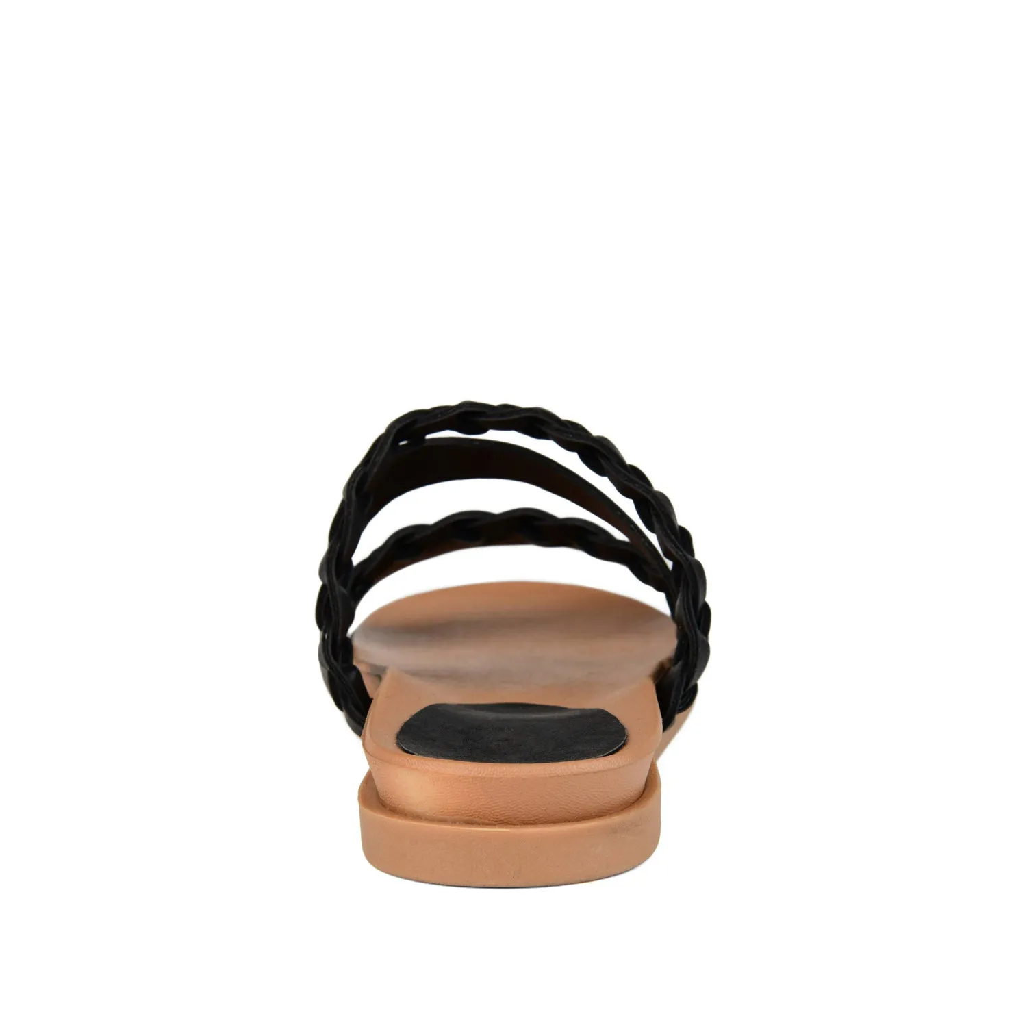 COLETTE SLIDE SANDALS IN FAUX LEATHER