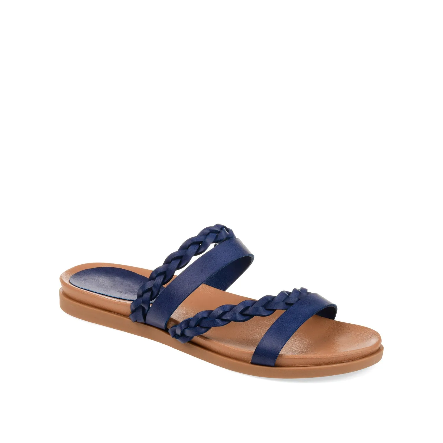 COLETTE SLIDE SANDALS IN FAUX LEATHER