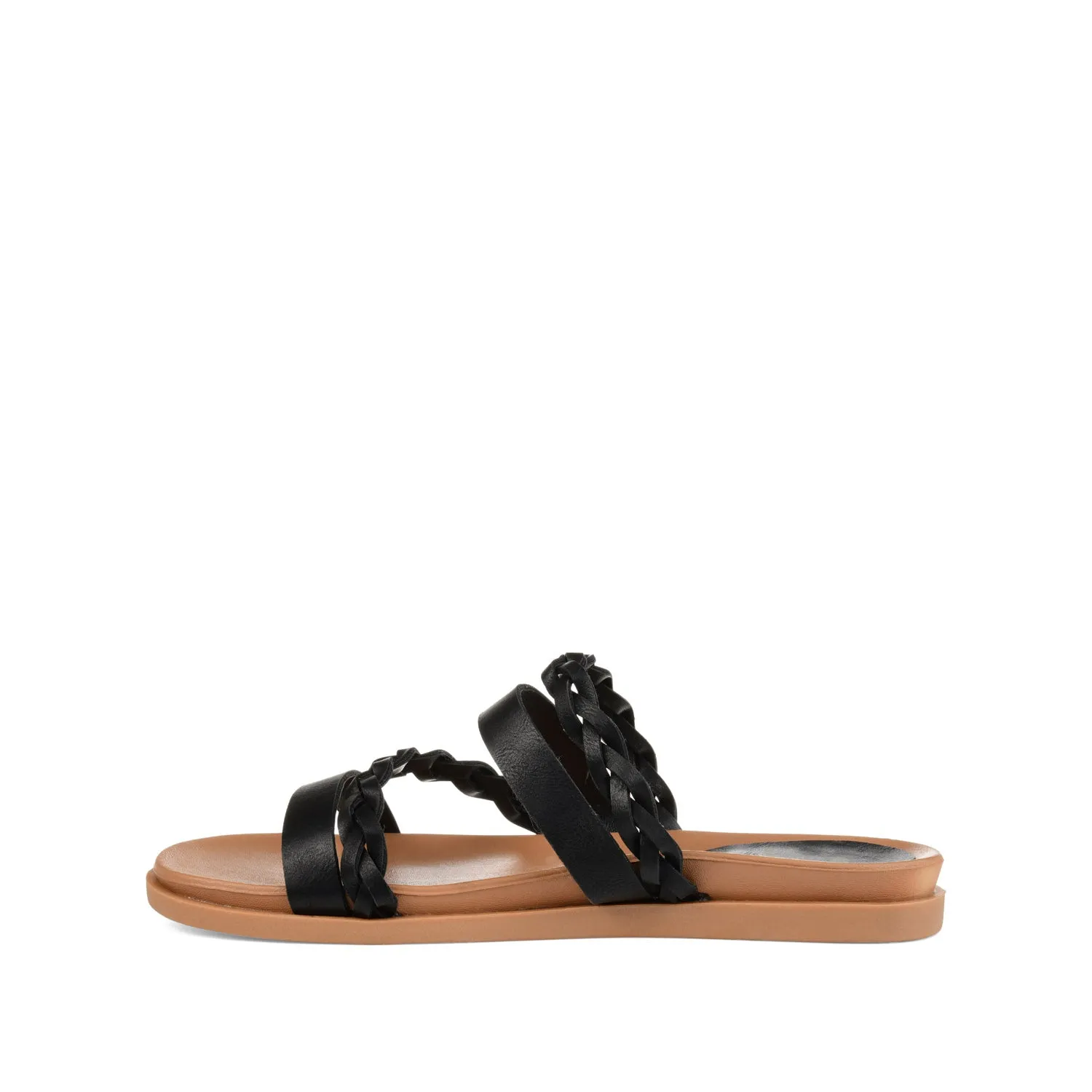 COLETTE SLIDE SANDALS IN FAUX LEATHER