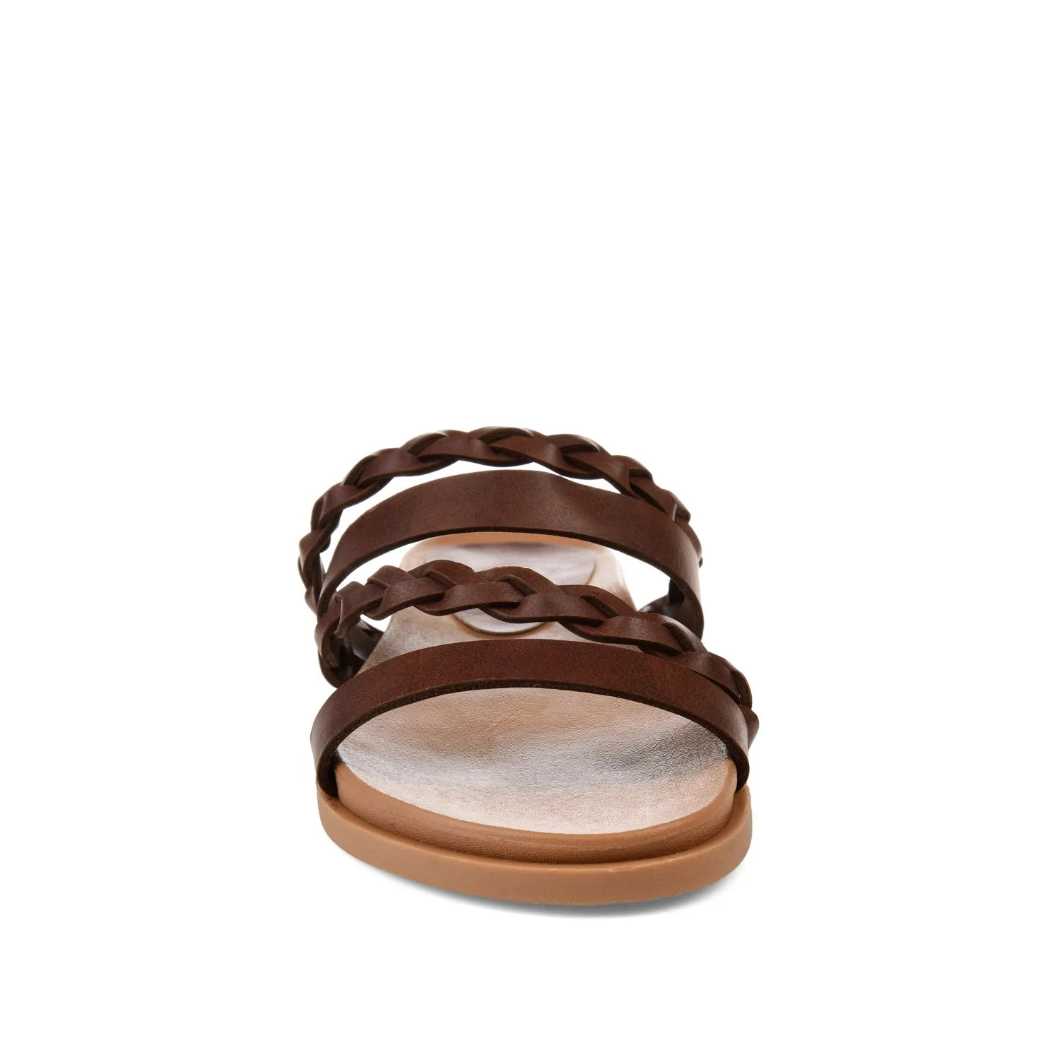 COLETTE SLIDE SANDALS IN FAUX LEATHER