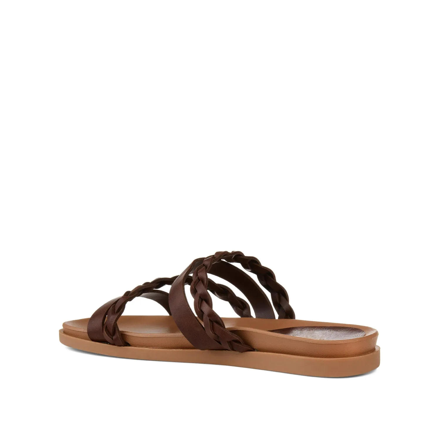COLETTE SLIDE SANDALS IN FAUX LEATHER