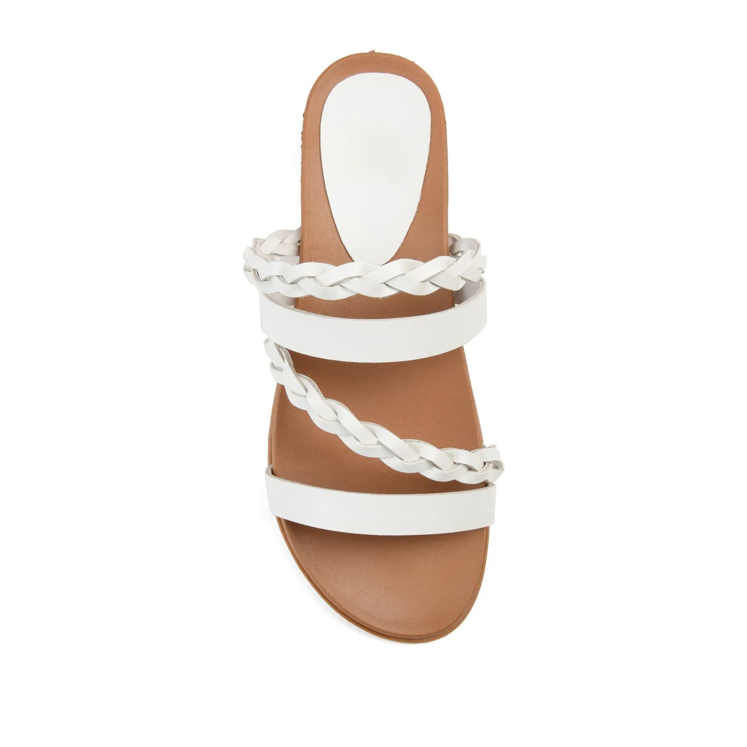 COLETTE SLIDE SANDALS IN FAUX LEATHER