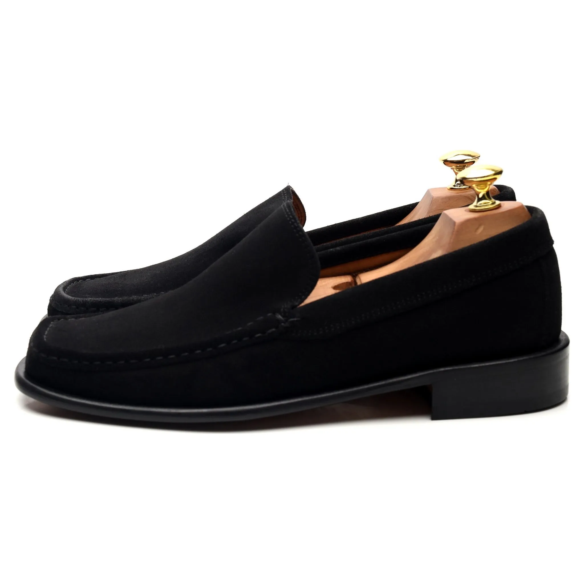 'Como' Black Suede Loafers UK 8 EU 42