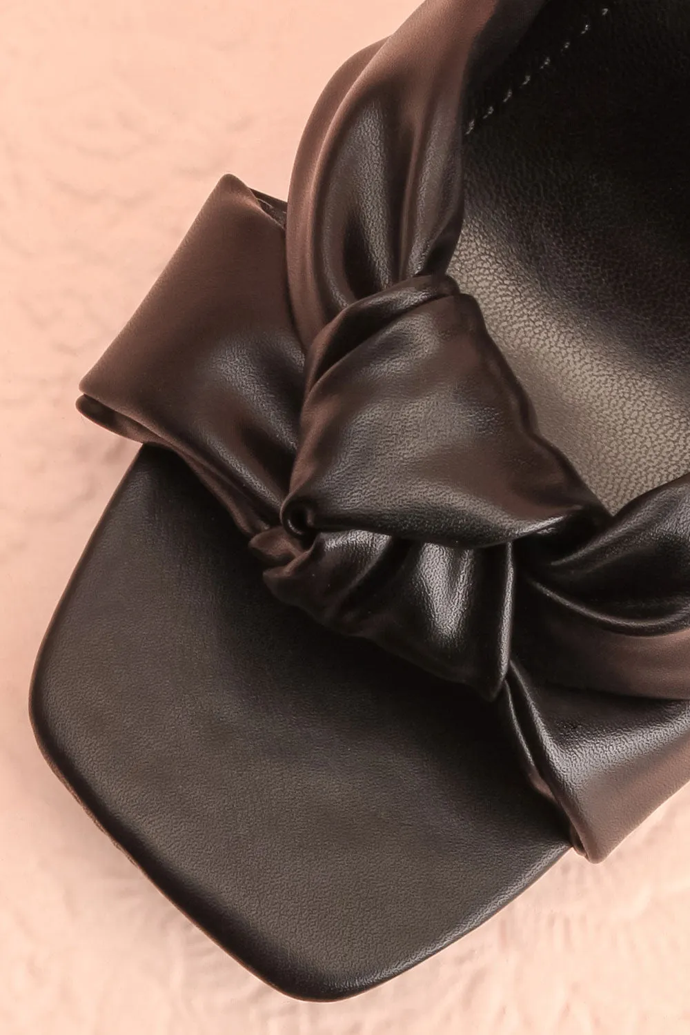 Derella Black | Faux Leather Heeled Sandals