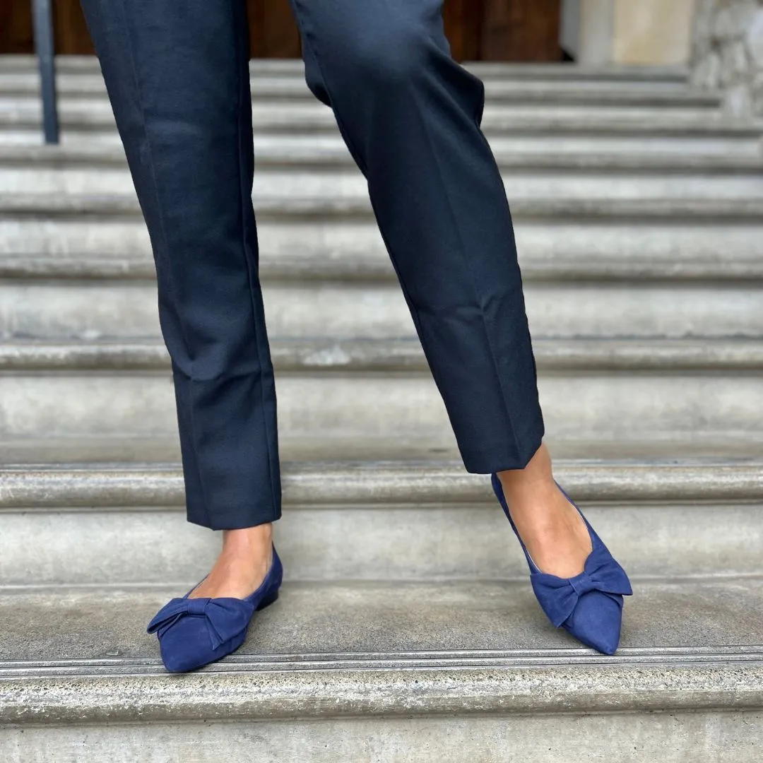 Dionne Extra Wide Width Flats - Navy Suede