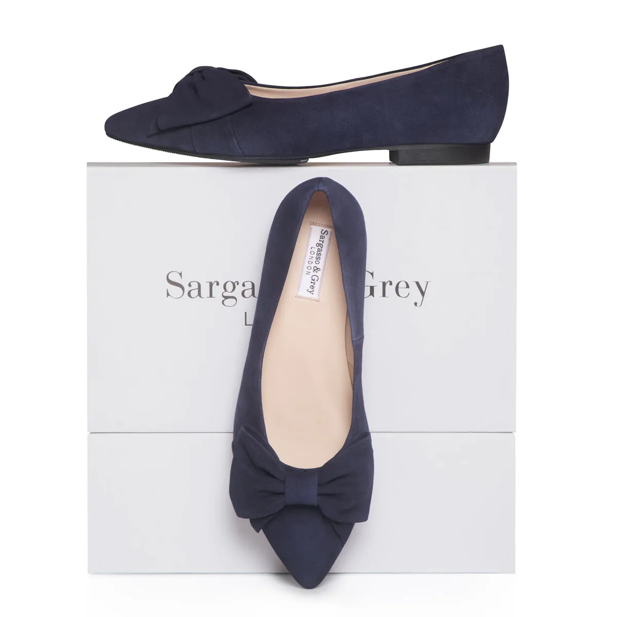 Dionne Extra Wide Width Flats - Navy Suede