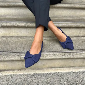 Dionne Extra Wide Width Flats - Navy Suede